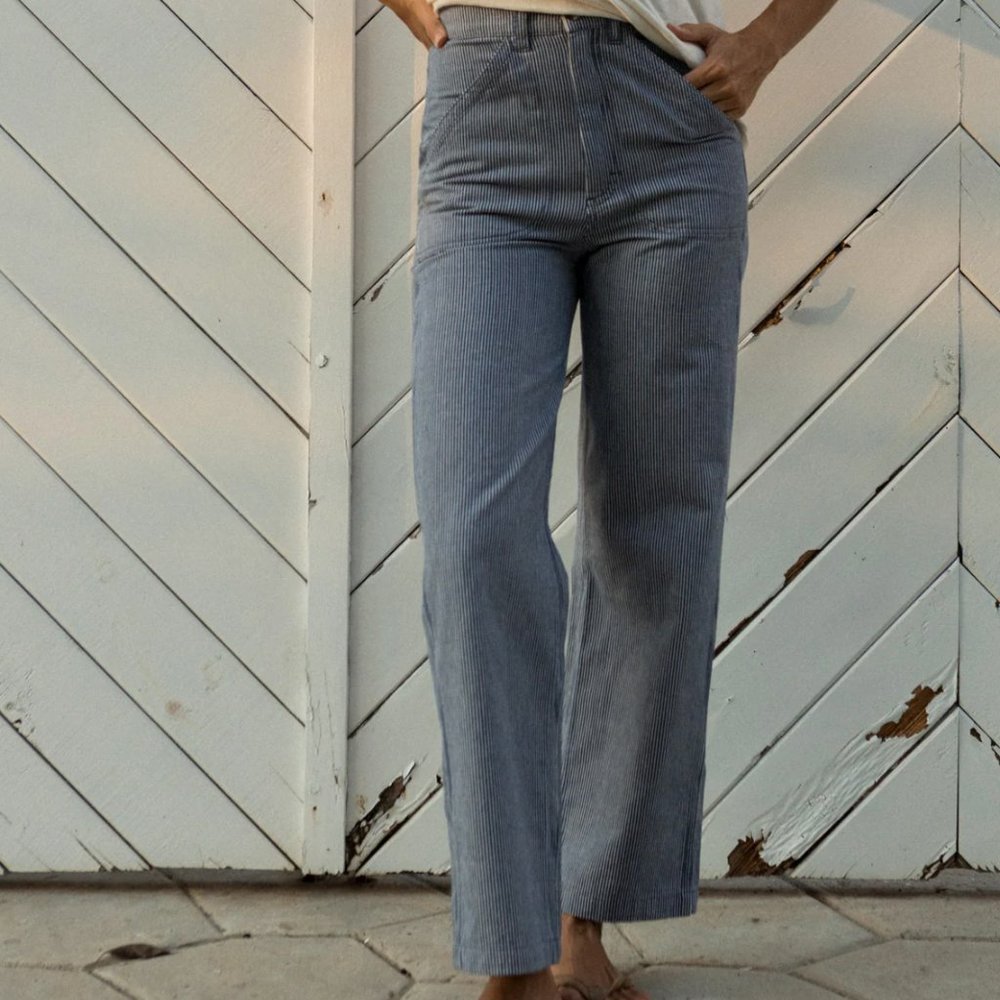 Mollusk Surf Railroad Stripe Painters Pants Size Medium